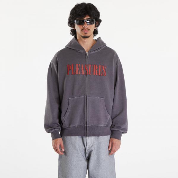 Mikina PLEASURES Onyx Zip Up Hoodie Faded Black S