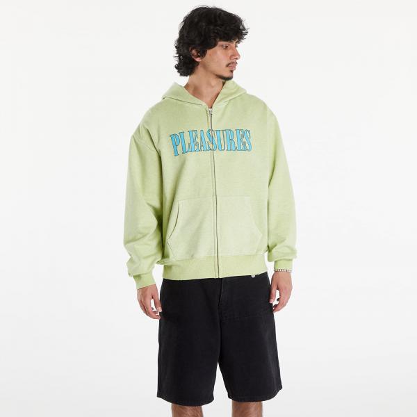 Mikina PLEASURES Onyx Zip Up Hoodie Faded Lime S
