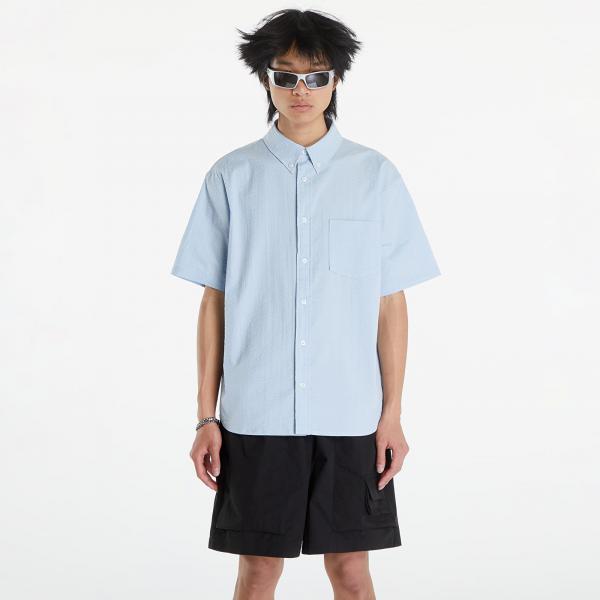 Košile Nike Life Men's Short-Sleeve Seersucker Button-Down Shirt Lt Armory Blue/ Lt Armory Blue XS