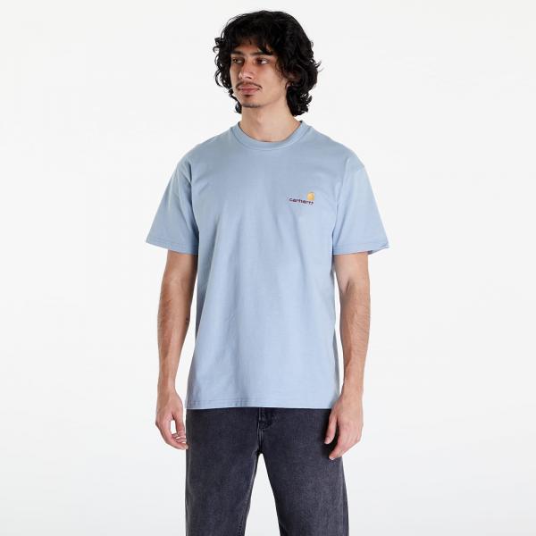 Tričko Carhartt WIP S/S American Script T-Shirt UNISEX Frosted Blue XS