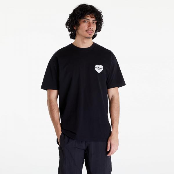 Tričko Carhartt WIP S/S Heart Bandana T-Shirt UNISEX Black/ White Stone Washed S