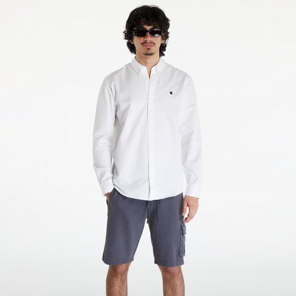 Košile Carhartt WIP Long Sleeve Madison Shirt UNISEX White/ Black M