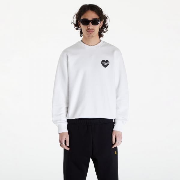 Mikina Carhartt WIP Heart Bandana Sweatshirt UNISEX White/ Black Stone Washed M