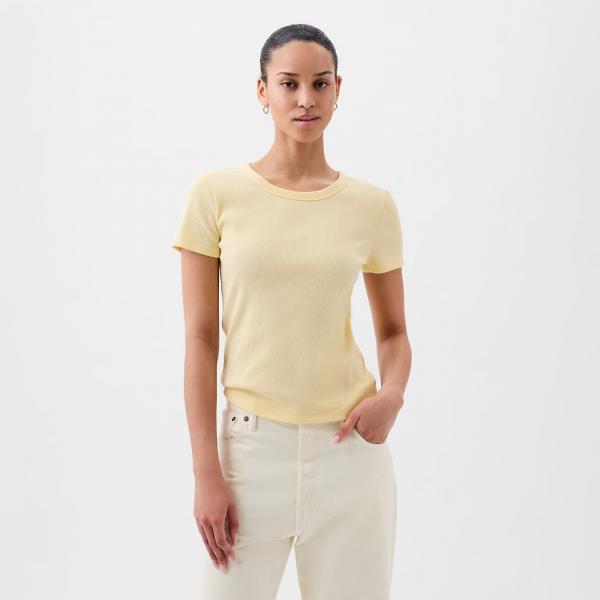 Tričko GAP Rib Logo Tee Maize XS