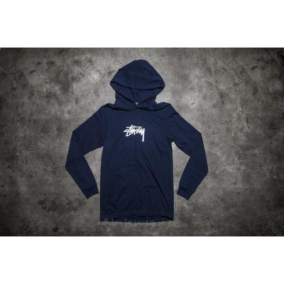 Stüssy Marker Stock Long Sleeve Hood Tee Navy