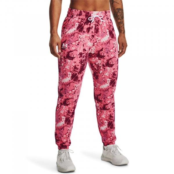 Kalhoty Under Armour Rival Terry Print Jogger Pace Pink S