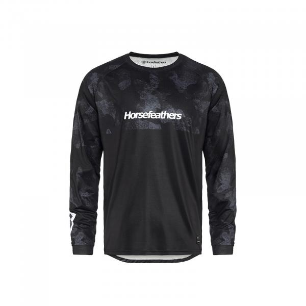 Tričko Horsefeathers Quantum Ls Bike Jersey Black Camo L