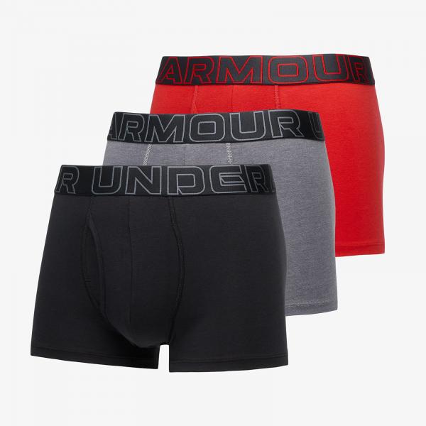 Boxerky Under Armour M Performance Cotton 3in 3-Pack Grey XXL