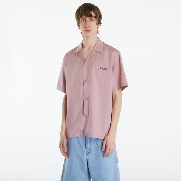Košile Carhartt WIP Short Sleeve Delray Shirt UNISEX Glassy Pink/ Black XS