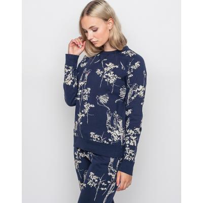 Mikina WeSC Johannah Love Bird standard crew AOP Navy Blazer