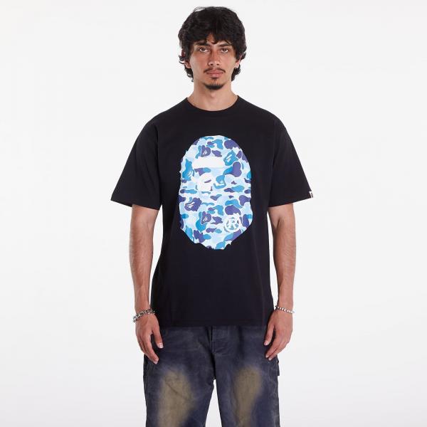 Tričko A BATHING APE Abc Camo Big Ape Head Tee Black/ Blue M