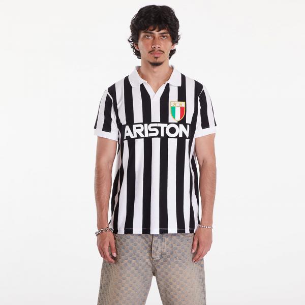 Dres COPA Juventus FC 1984 - 85 Retro Football Shirt UNISEX Black/ White XL