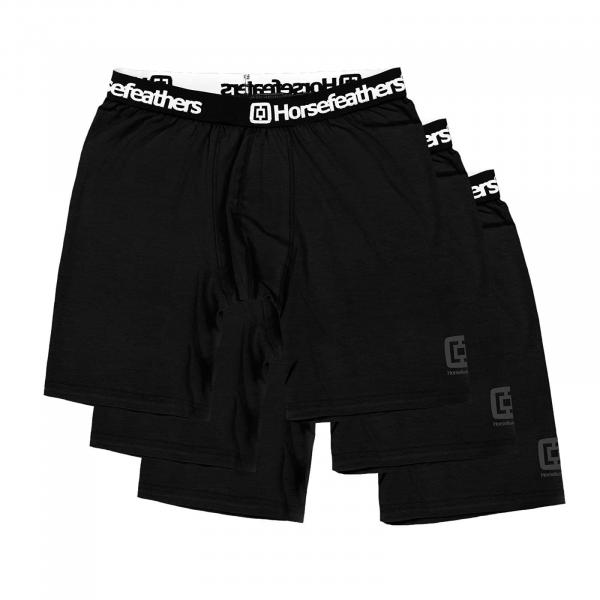 Boxerky Horsefeathers Dynasty Long 3-Pack Boxer Shorts Black XL