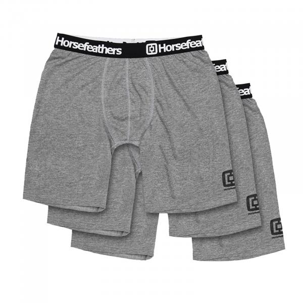 Boxerky Horsefeathers Dynasty Long 3-Pack Boxer Shorts Heather Gray L
