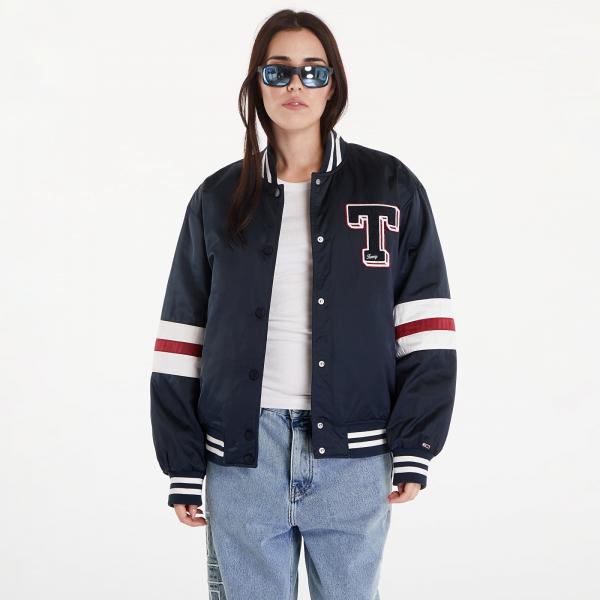 Bomber Tommy Jeans Satin Letterman Bomber Jacket Dark Night Navy XL