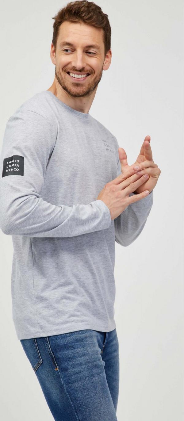 SAM 73 Pánské triko BARNEY Šedá