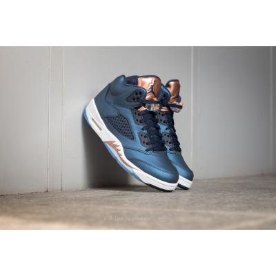 Air Jordan 5 Retro Obsidian/ White-Metallic Red Bronz-Bright