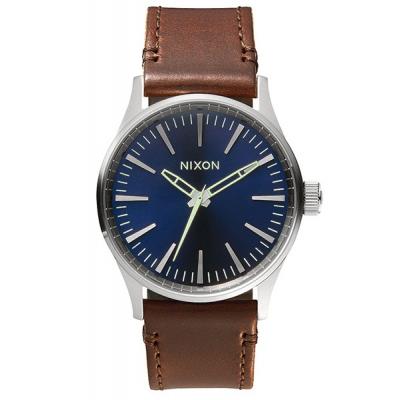 Hodinky Nixon Sentry 38 Leather Blue Brown