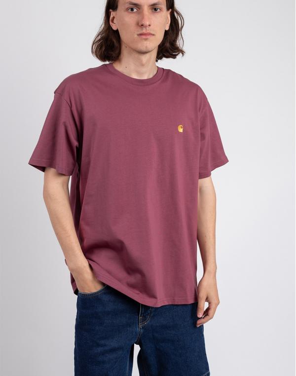 Tričko Carhartt WIP S/S Chase T-Shirt Dusty Fuchsia/Gold