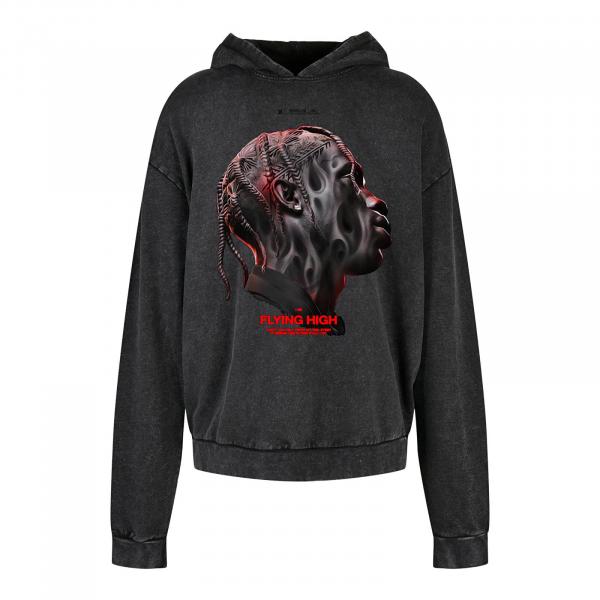 Mikina Urban Classics Flying High Hoodie Acid Black XS