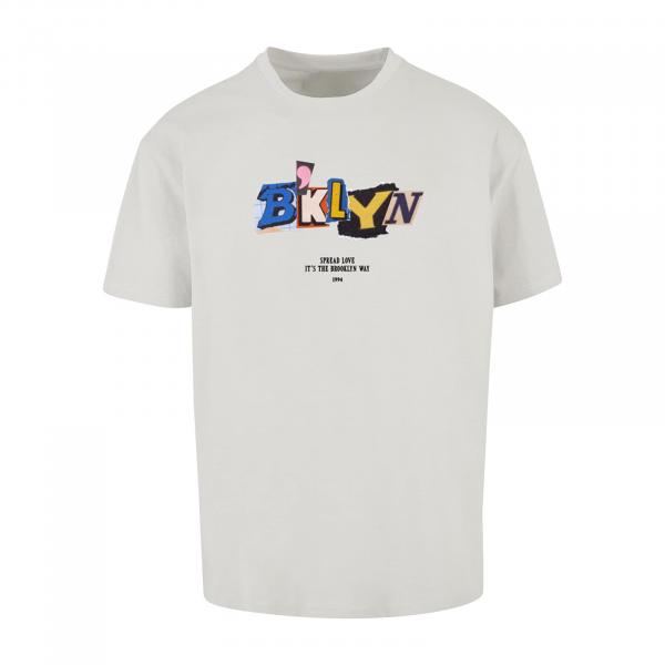 Tričko Urban Classics BRKLYN Oversize Tee Light Asphalt XS
