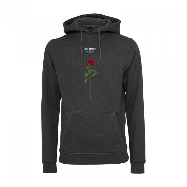Mikina Urban Classics Lost Youth Rose Hoody Charcoal S