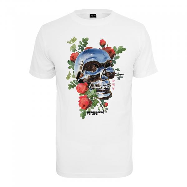 Tričko Urban Classics Chrome Skull Tee White S