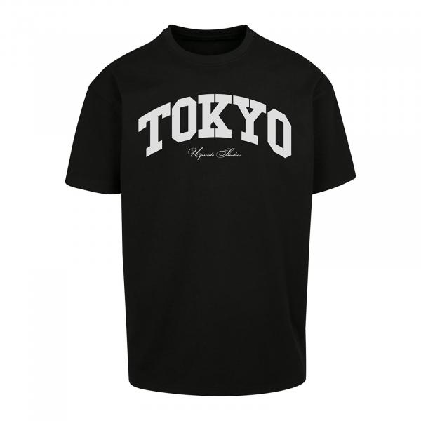 Tričko Urban Classics Tokyo College Oversize Tee Black S