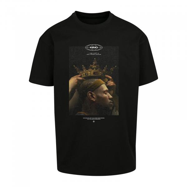 Tričko Urban Classics Kid from Akron Oversize Tee Black S