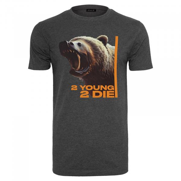 Tričko Urban Classics 2 Young 2 Die Tee Charcoal XL
