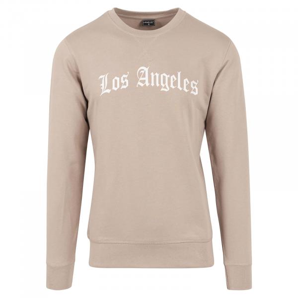 Mikina Urban Classics Los Angeles Wording Crewneck Dark Sand M
