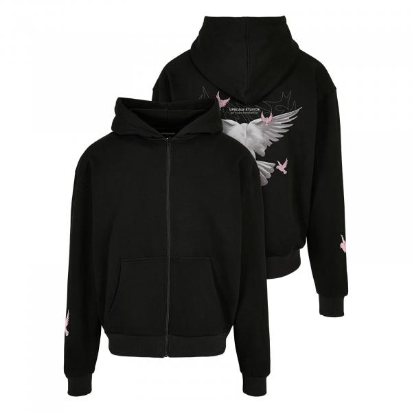 Mikina Urban Classics Doves Oversize Zip Hoodie Black L