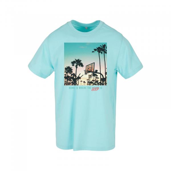 Tričko Urban Classics Home Hoop Tee Beryl Blue L