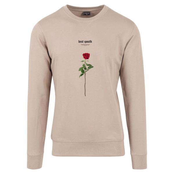 Mikina Urban Classics Lost Youth Rose Crewneck Dark Sand M
