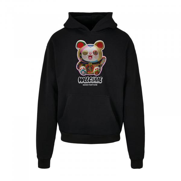 Mikina Urban Classics Welcome Cat Ulrta Heavy Oversize Hoodie Black S