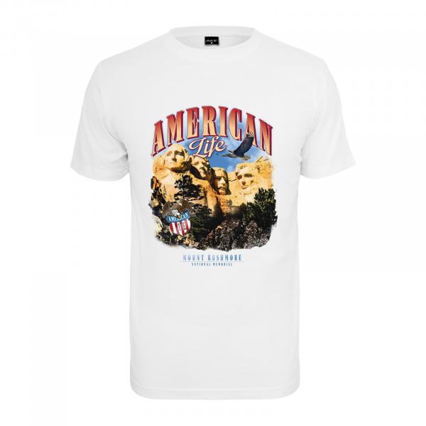 Tričko Urban Classics American Life Mount Roushmore Tee White S