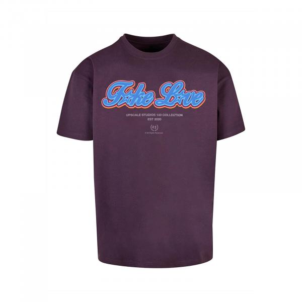 Tričko Urban Classics F*ke L*ve Heavy Oversize Tee Purple Night M