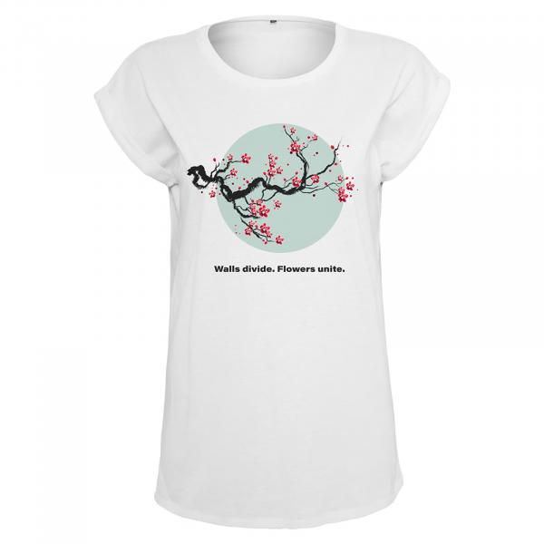 Tričko Urban Classics Ladies Flowers Unite Tee White M
