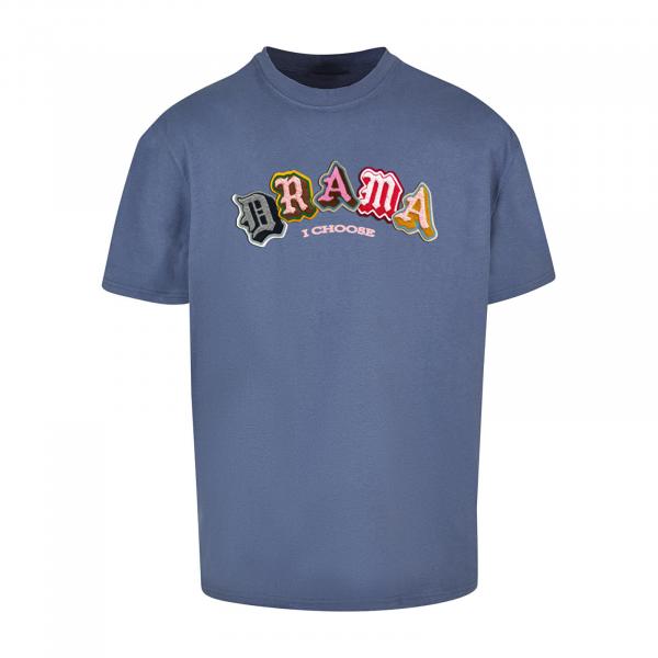 Tričko Urban Classics Drama I choose Heavy Oversize Tee Vintage Blue L