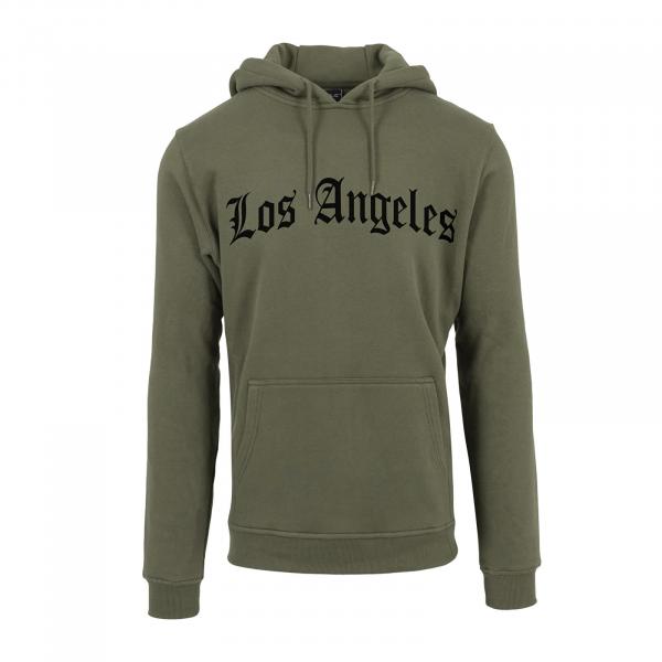 Mikina Urban Classics Los Angeles Wording Hoody Olive L