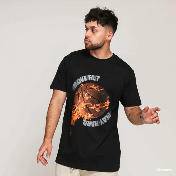 Tričko Urban Classics Burning BBall Tee Black L