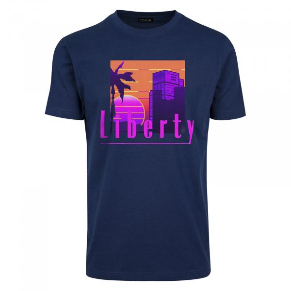 Tričko Urban Classics Liberty Sunset Tee Light Navy S