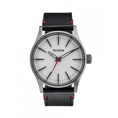 Nixon SENTRY 38 LEATHER GUNMETALWHITE