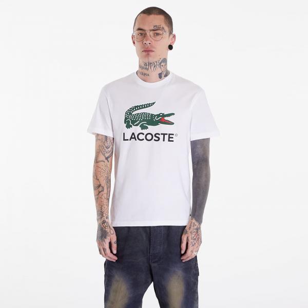Tričko LACOSTE Cotton Jersey Signature Print T-Shirt White XL