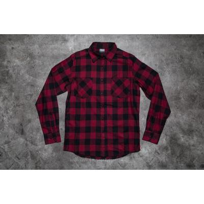 Urban Classics Checked Flanell Shirt Black/ Burgundy
