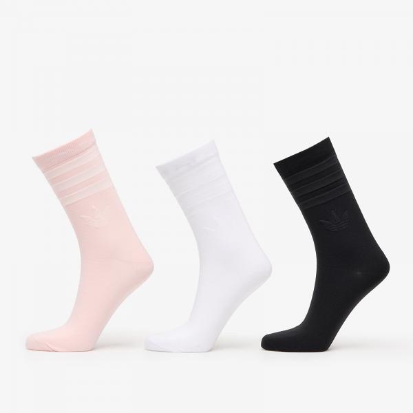 Ponožky adidas Crew Sock 3-Pack Black/ White/ Salmon Pink M