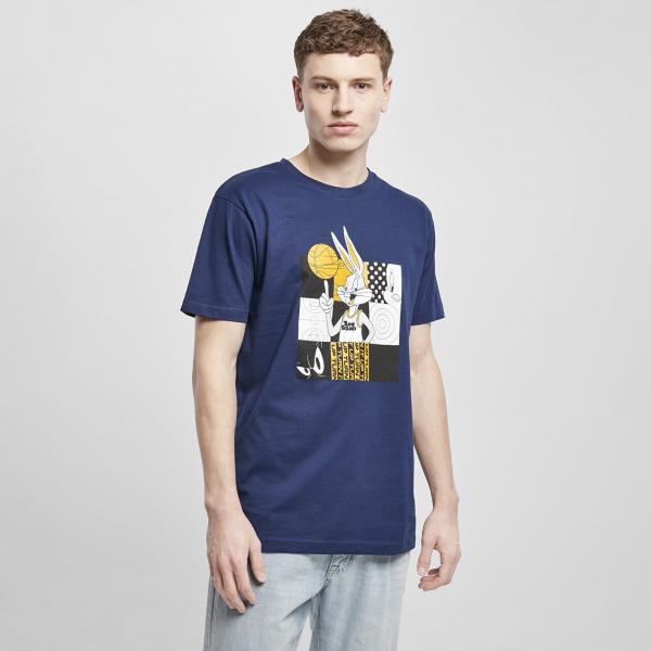 Tričko Urban Classics Space Jam Bugs Bunny Basketball Tee Light Navy XL