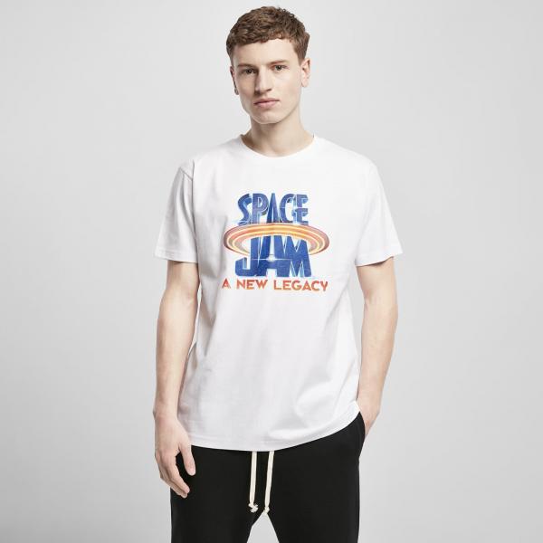 Tričko Urban Classics Space Jam Logo Tee White XXL