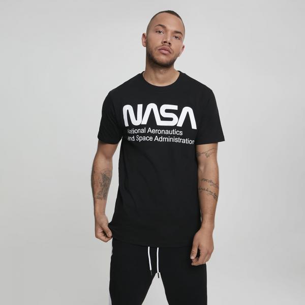 Tričko Urban Classics NASA Wormlogo Tee Black L