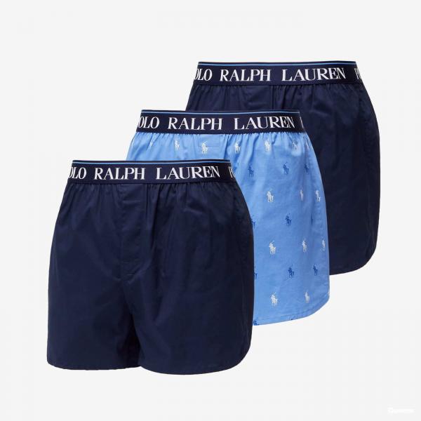 Trenky Ralph Lauren Stretch Cotton Three Slim Fit Boxers 3-Pack Blue S